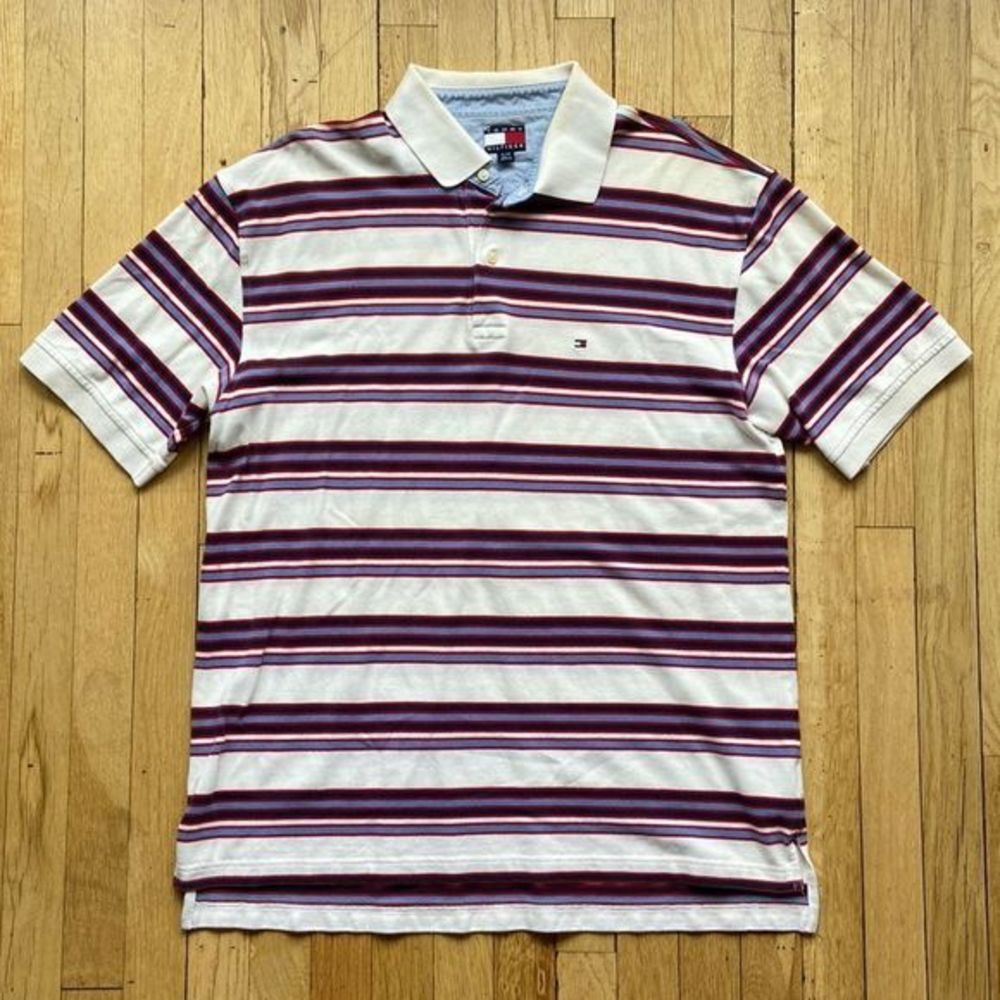 Vtg‎ Tommy Hilfiger Polo Striped Size XL Short Sleeve Collared